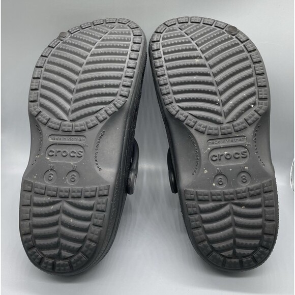 Classic Fleece Lined Clog Crocs Dual Comfort Unisex Black Womens 8 Mens 6 - Picture 7 of 8